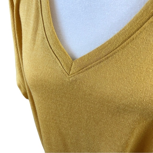 Orvis Cap Sleeve Knit Popover Top Women XXL Gold Vneck - Picture 2 of 10